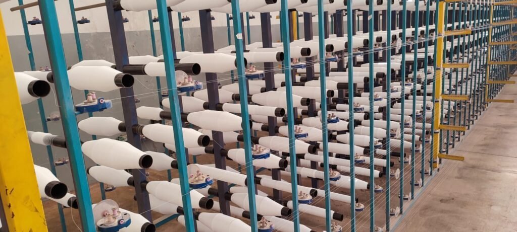 Maquinário industrial têxtil da fábrica Telas do Brasil